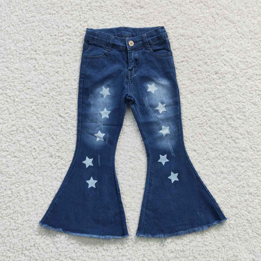 Sibling Baby Girls Hot Blue Bell Bottom Denim Pants Jeans