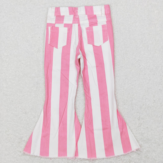 USA Shop Baby Girls Pink Stripes Valentines Bell Denim Pants Jeans