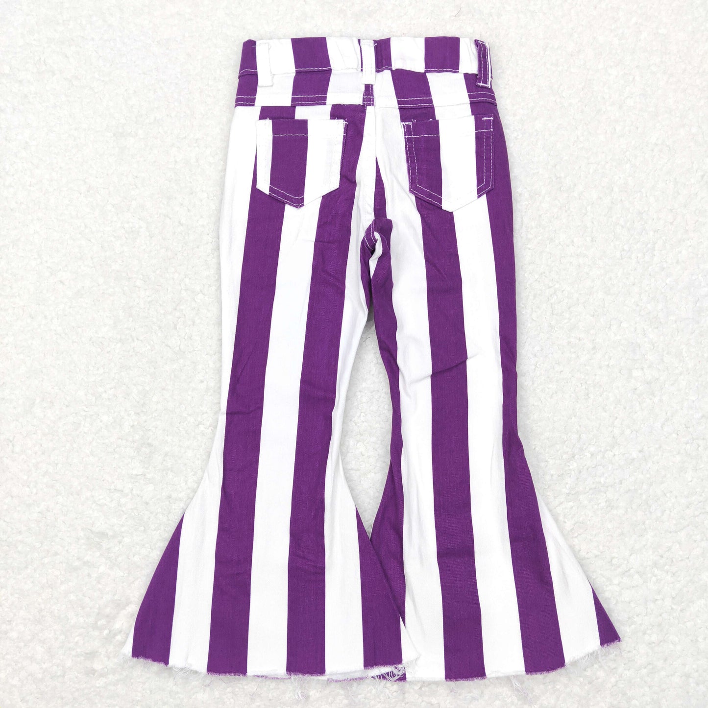 USA Shop Baby Girls Purple White Stripes Bell Denim Pants