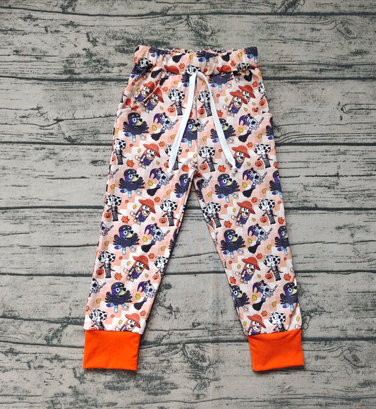 Baby Boys Halloween Dogs Orange Checkered Pants