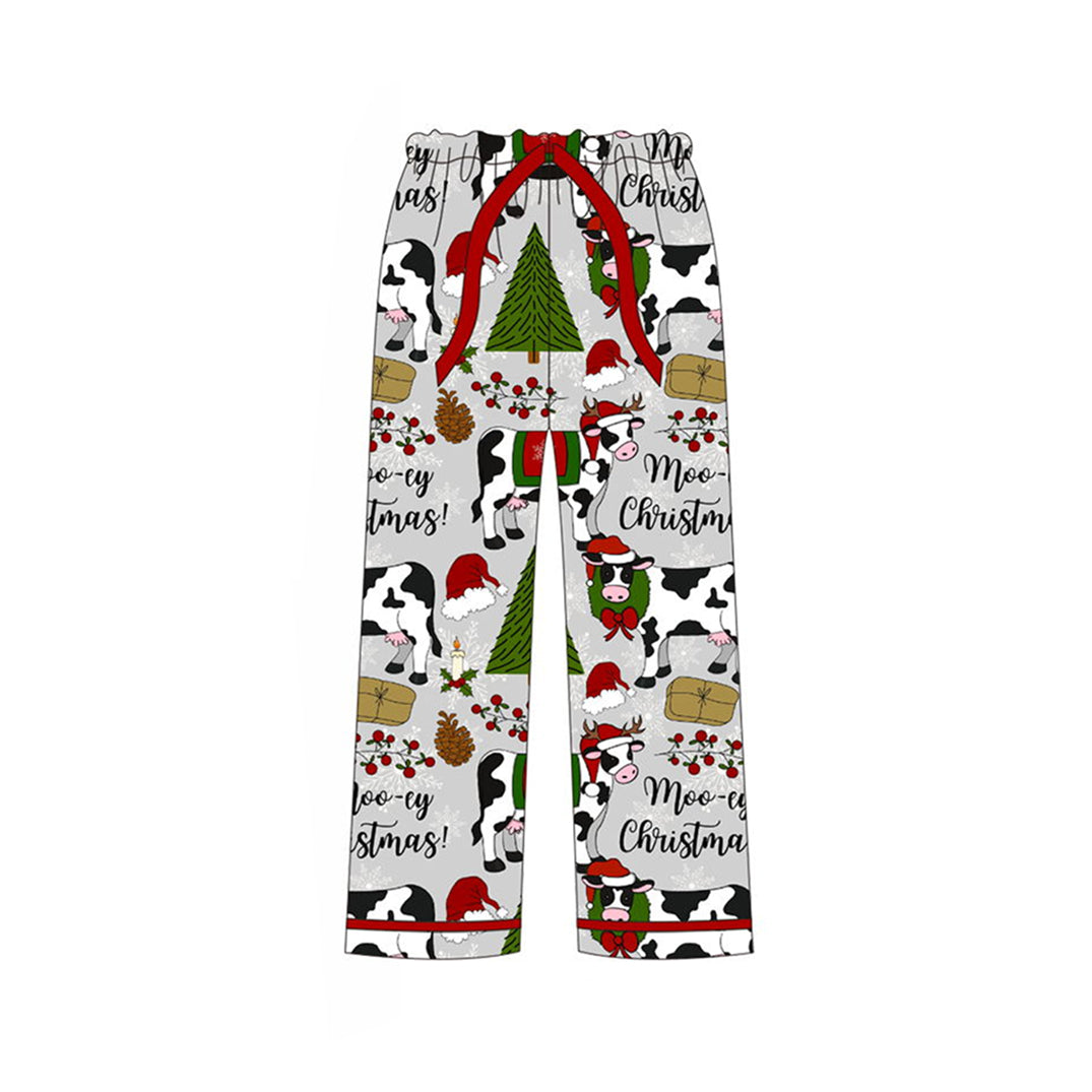 Adult Women Christmas Trees Cows Bottom Pants Pajamas