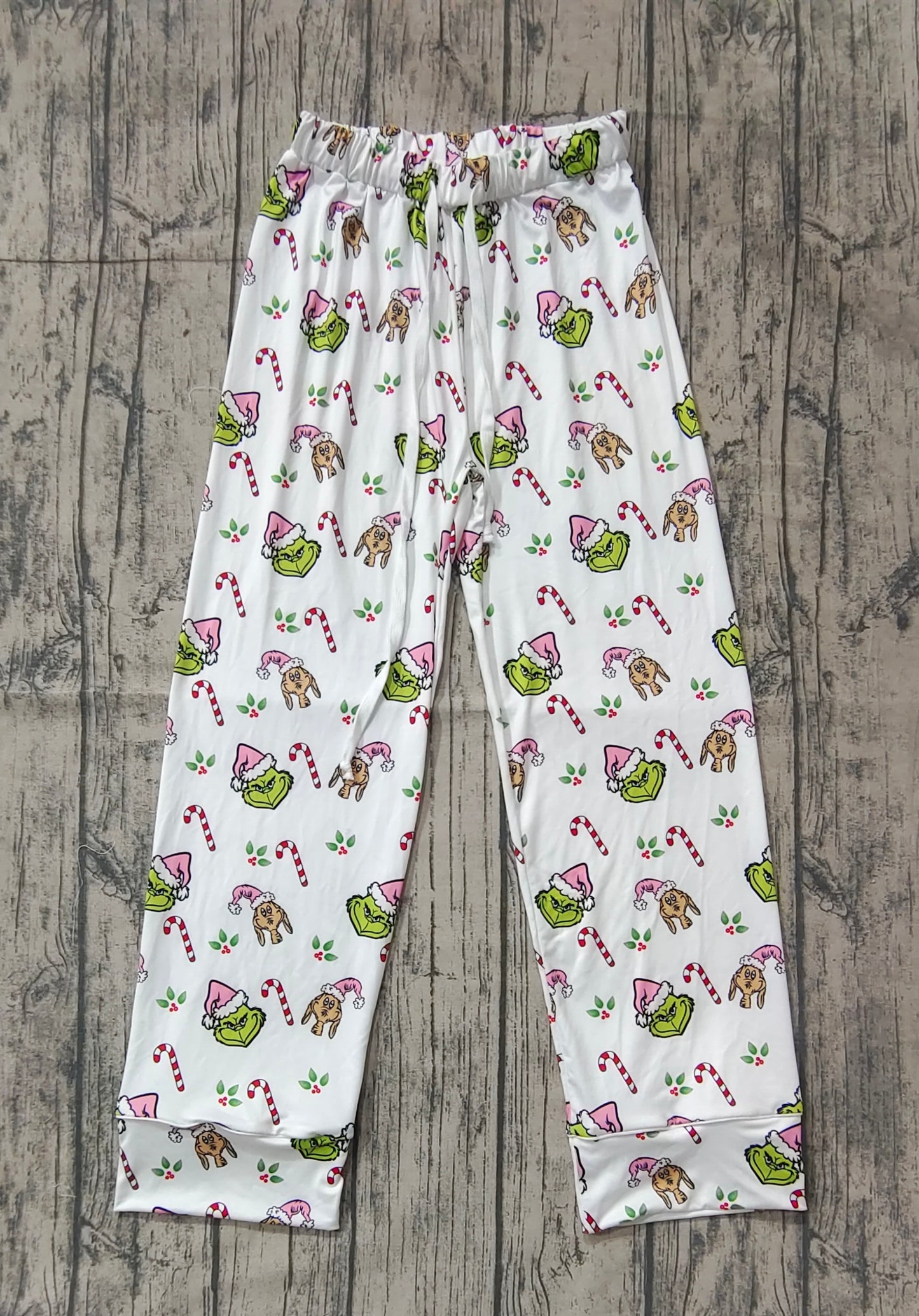 Adult Women Christmas Green Face Bottom Pants Pajamas