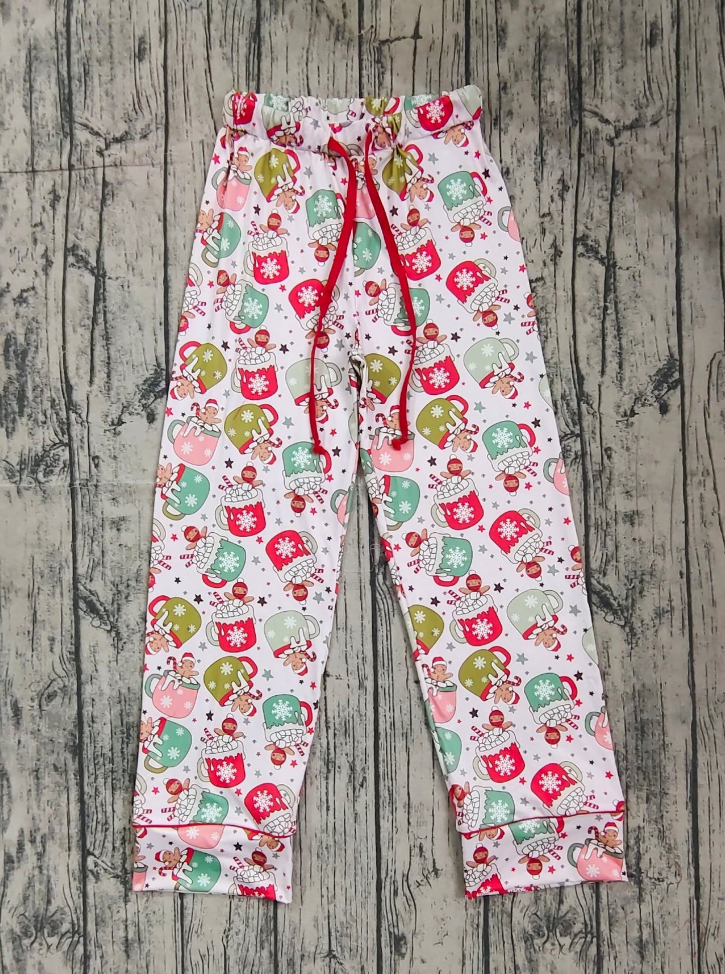 Adult Women Christmas Cups Gingerbread Bottom Pants Pajamas