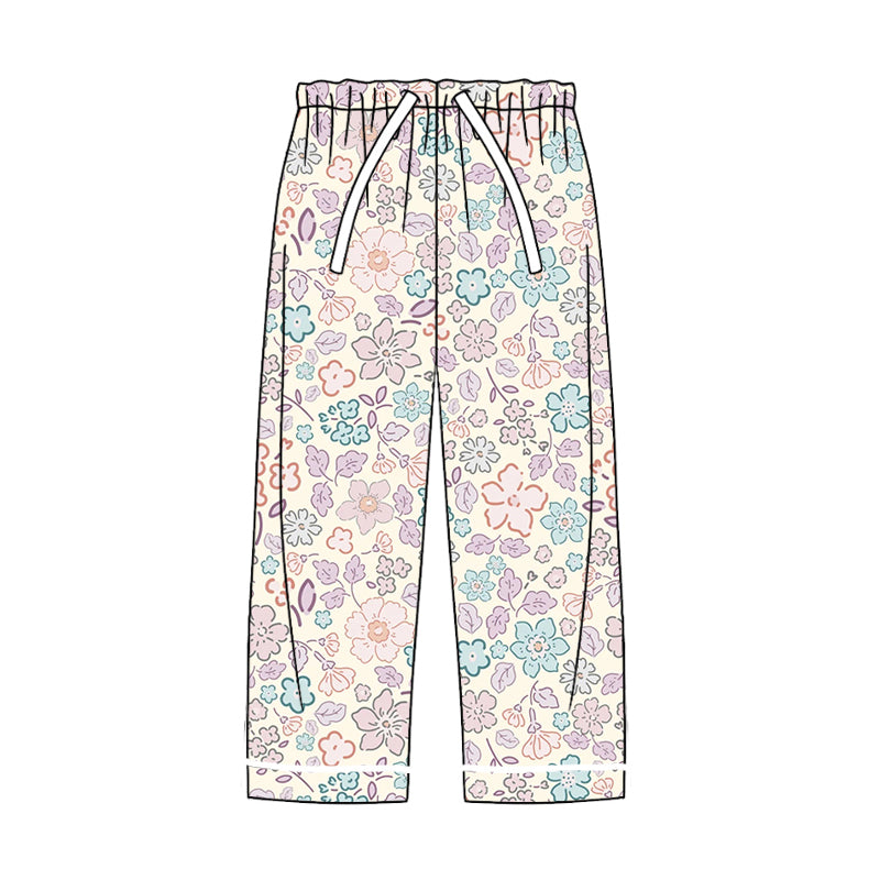 Adult Women Pink Blue Flowers Bottom Pants Pajamas Preorder