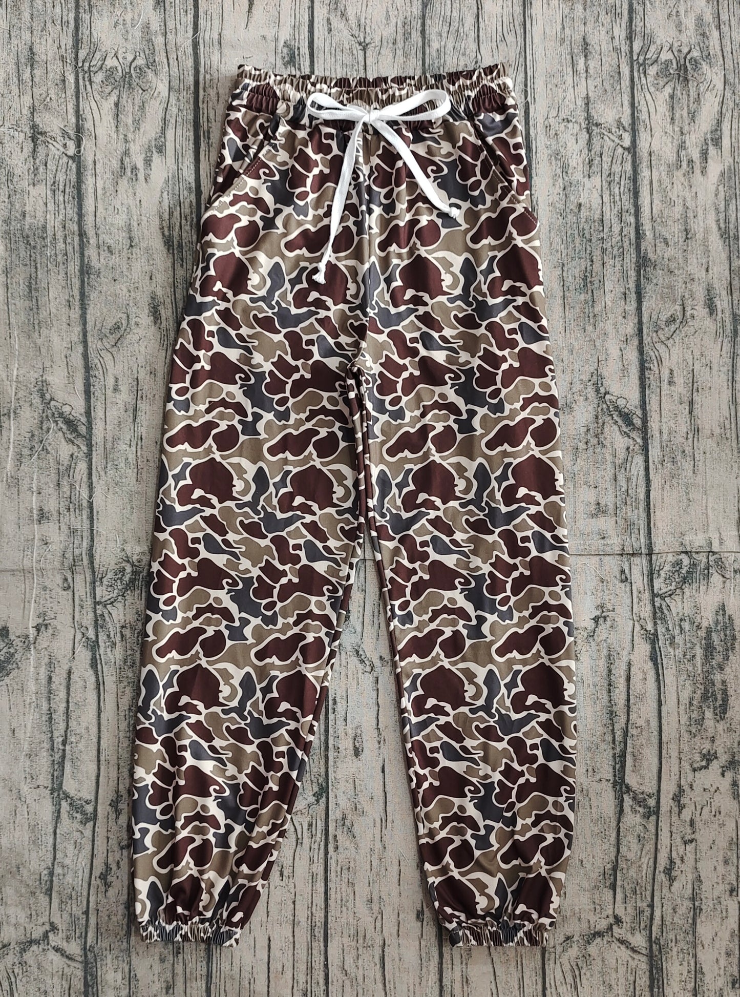 Adult Women Duck Brown Camo Pocket Yoga Active Joggers Pants