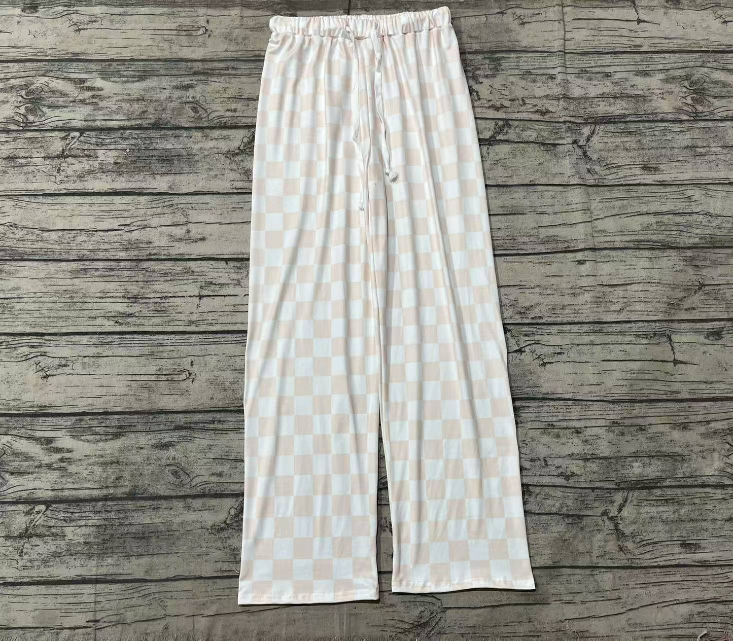 Adult Women Pink Checkered Bottom Pants