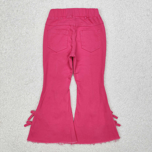 Baby Girls Pink Bows Denim Flare Pants Jeans
