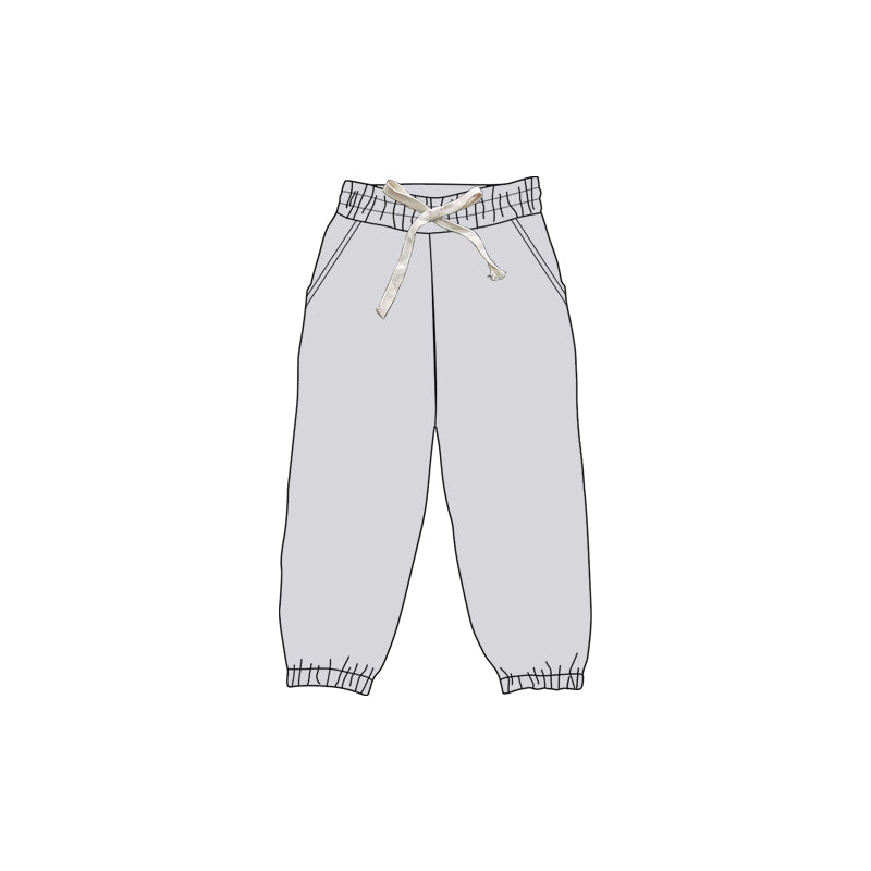 Baby Girls Light Grey Jogger Yoga Bottom Pants Preorder