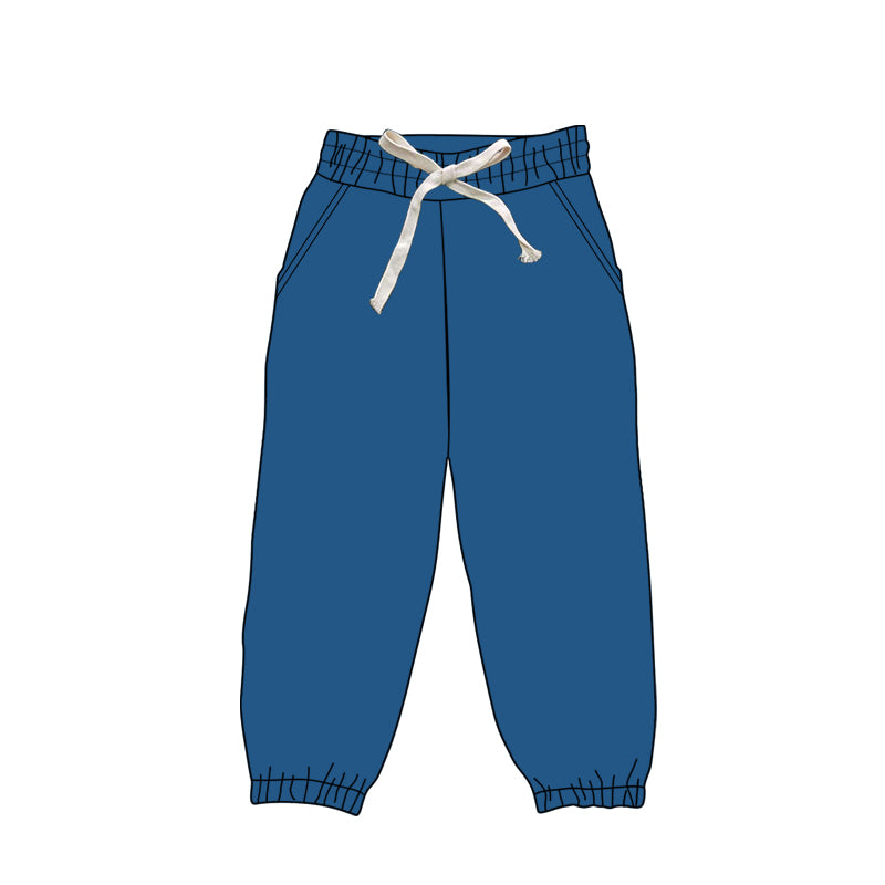 Adult Women Dark Blue Solid Color Bottom Joggers Pants Preorder