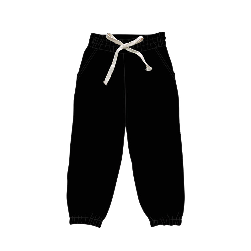 Adult Women Black Solid Color Bottom Joggers Pants Preorder
