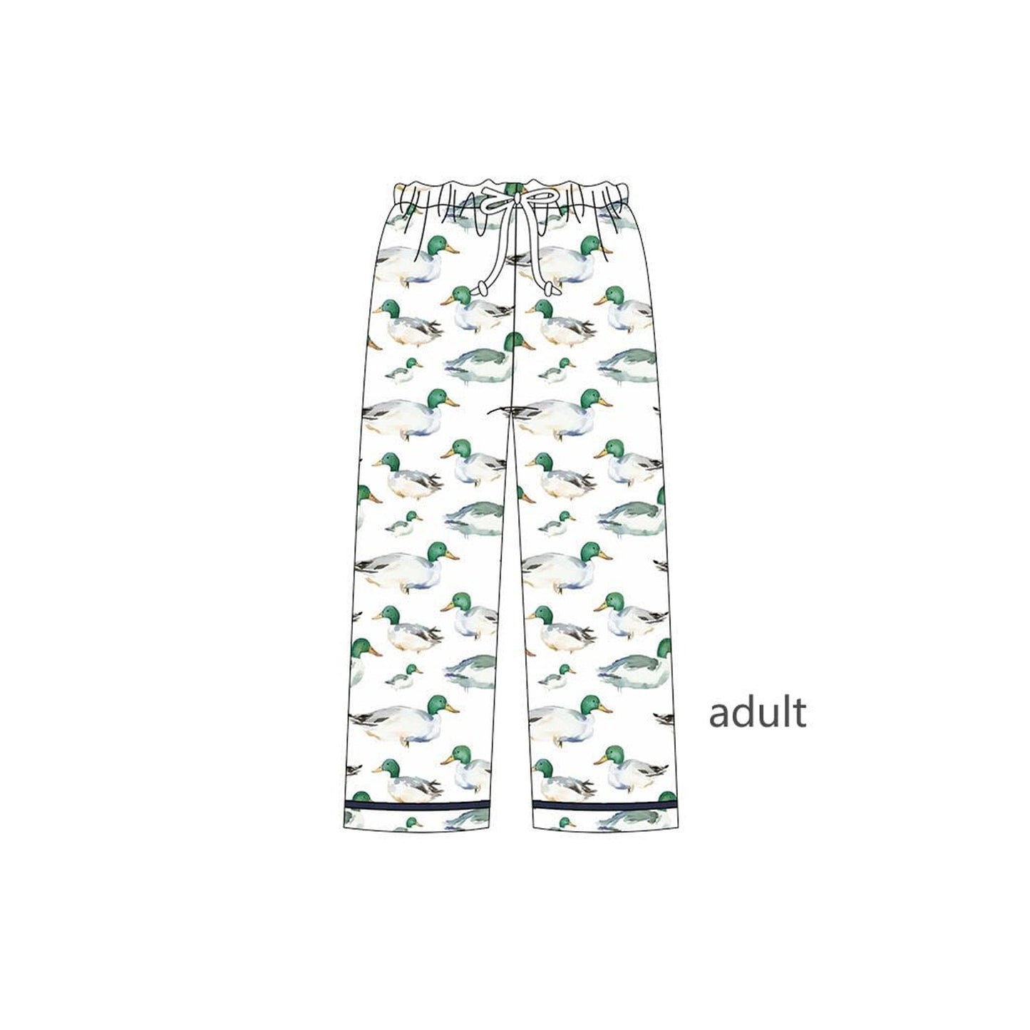 Adult Women Green Ducks Plaid Flame Pants Preorder