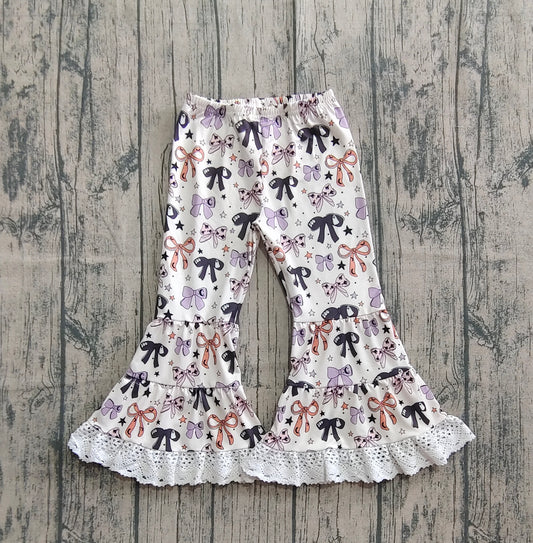 Baby Girls Colorful Bows Stars Plaid Bell Bottom Pants