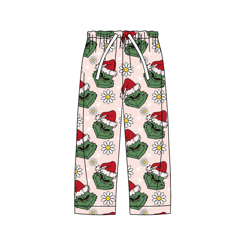 Adult Women Green Face Flowers Flare Pants Preorder