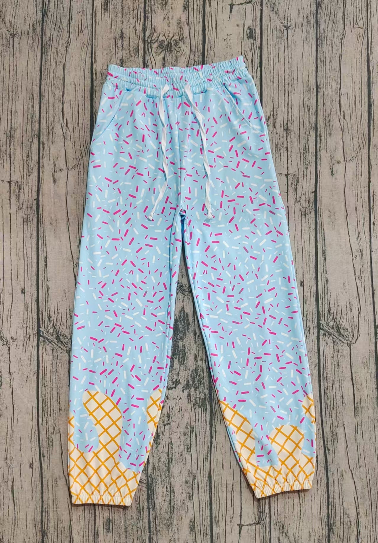 Adult Women Blue Drip Pockets Yoga Active Team Pants