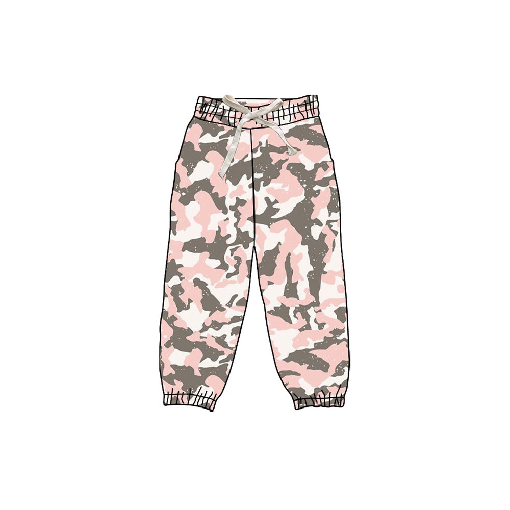 Baby Girls Pink Gray Camo Yoga Jogger Bottom Preorder