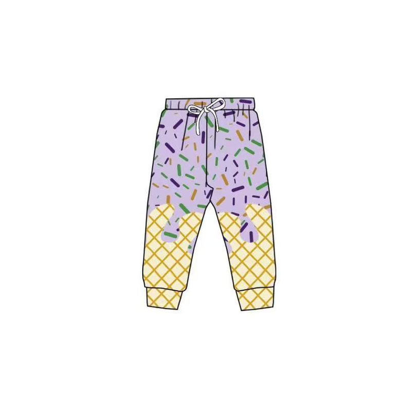 Baby Girls Mardigras Sprinkles Drip Team Jogger Pants Preorder