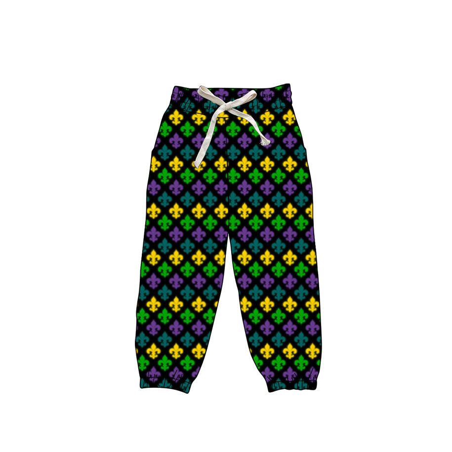 Baby Girls Mardigras Anchors Plaid Pockets Yoga Jogger Pants Preorder