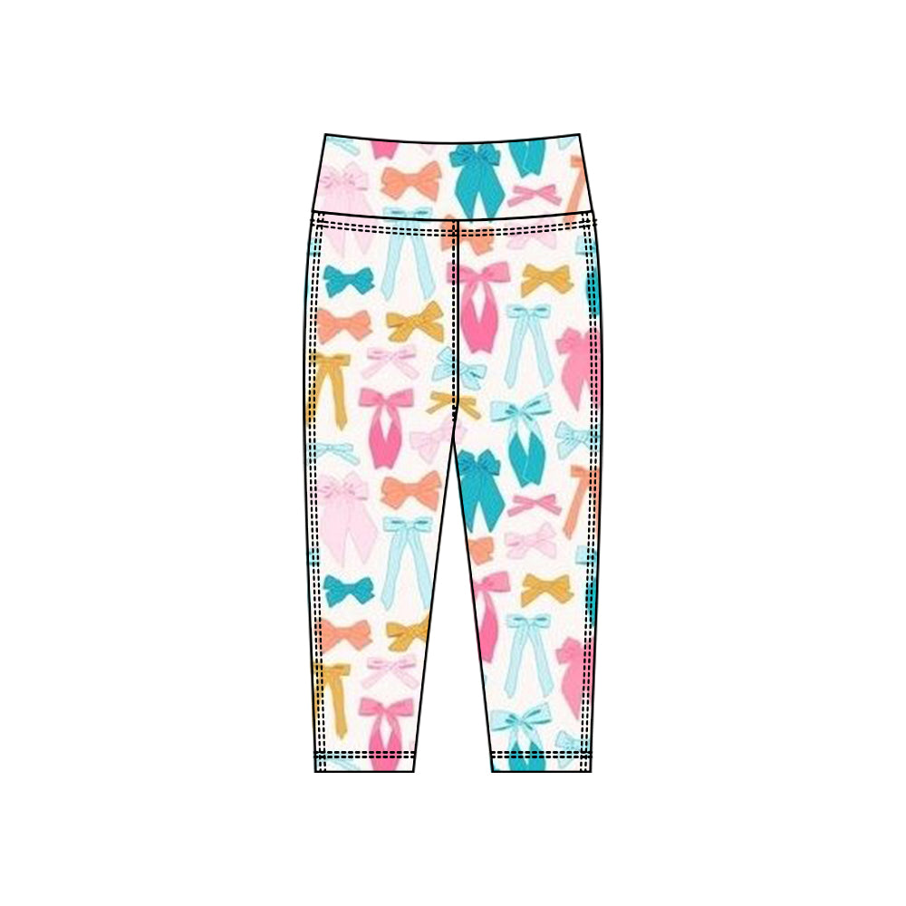 Baby Girls Colorful Bows Plaid Yoga Leggings Pants Bottom Preorder