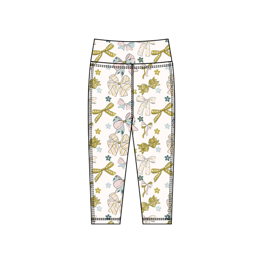 Baby Girls Bows Flowers Yoga Leggings Pants Bottom Preorder