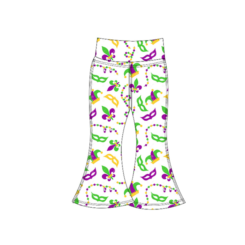 Baby Girls Mardigras Anchors Masks Yoga Bell Bottom Pants Preorder