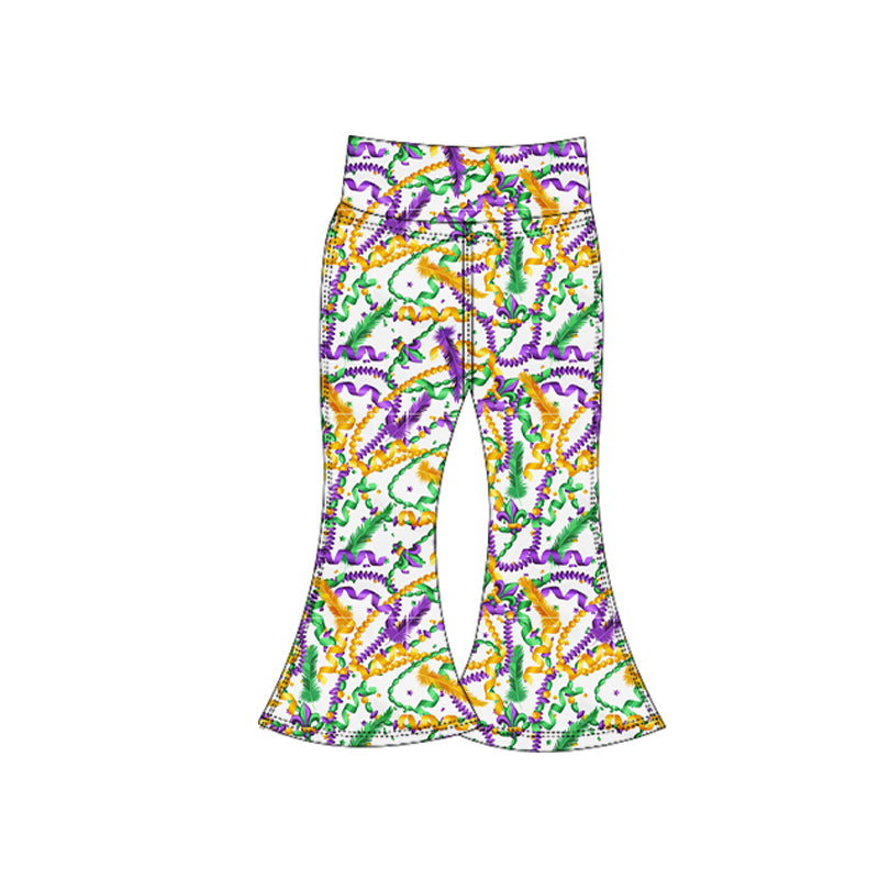 Baby Girls Mardigras Lights Fur Yoga Bell Bottom Pants Preorder