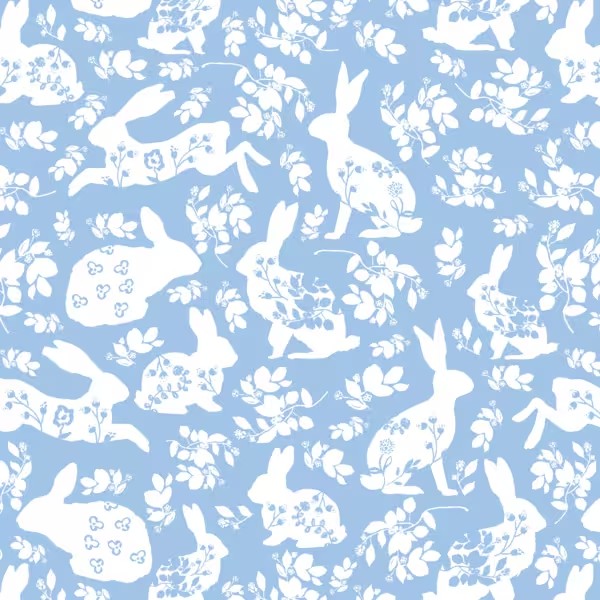 Baby Girls Blue Flowers Rabbits Easter Legging Pants Bottoms Preorder