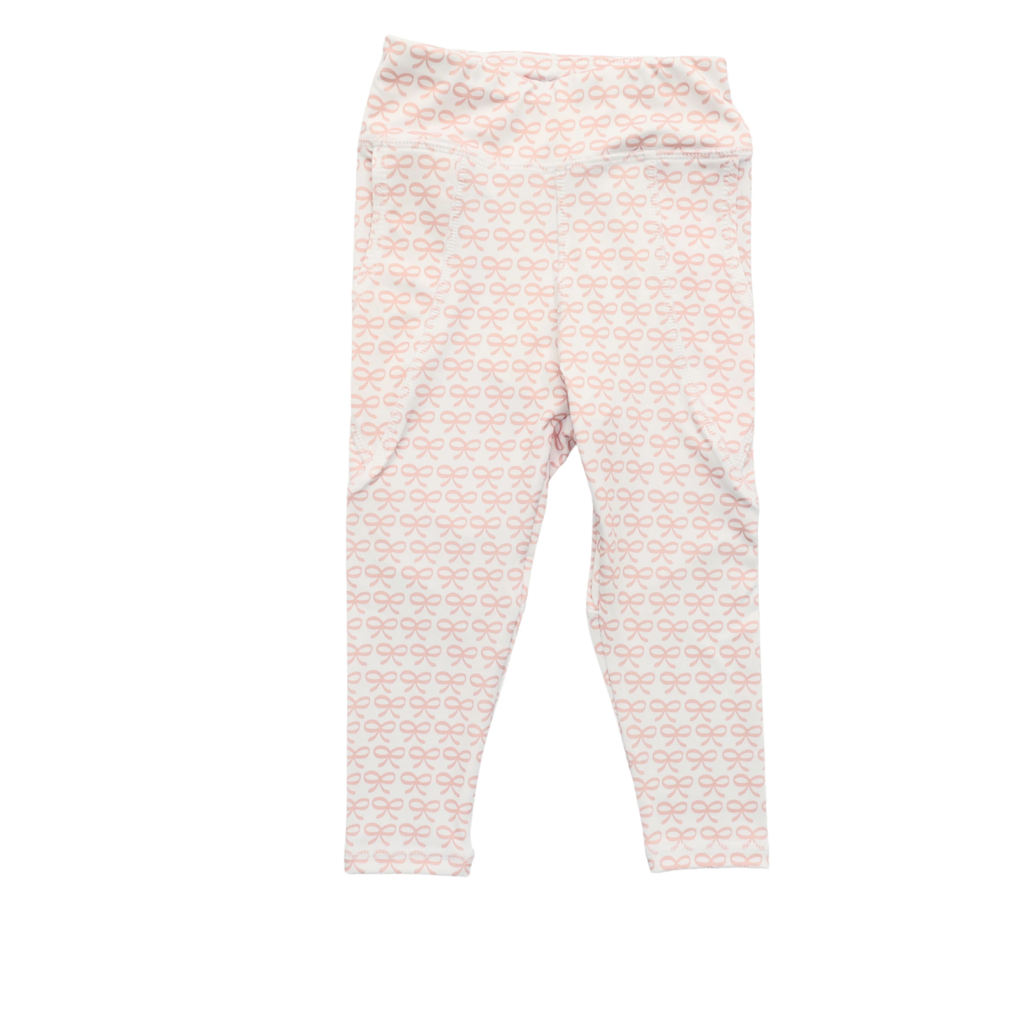 Baby Girls Peach Bows Yoga Leggings Pants Bottom Preorder