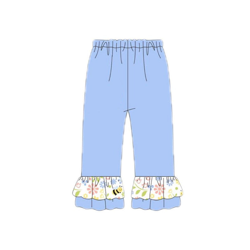 Baby Girls Floral Bee Ruffle Pants Bottom Preorder