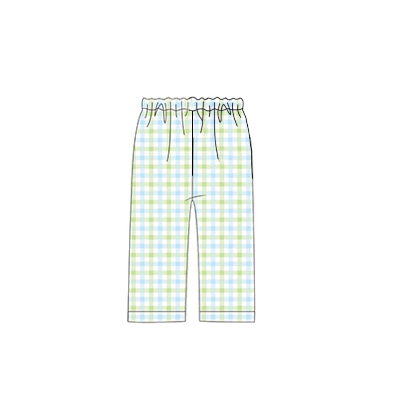 Baby Boys Green Checked Pants Bottom Preorder