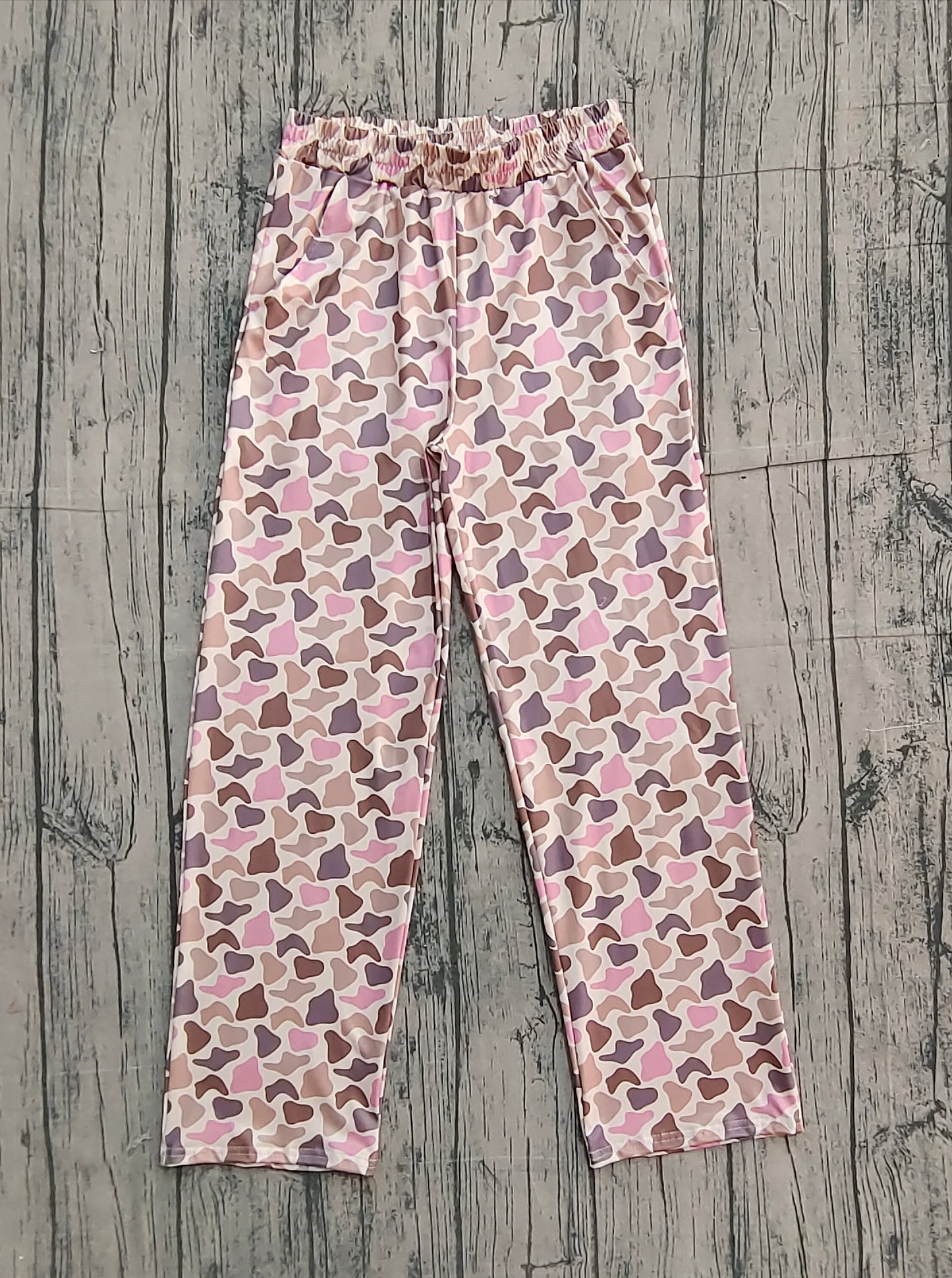 Adult Women Southern Pink Camo Pockets Straight Pants Bottom