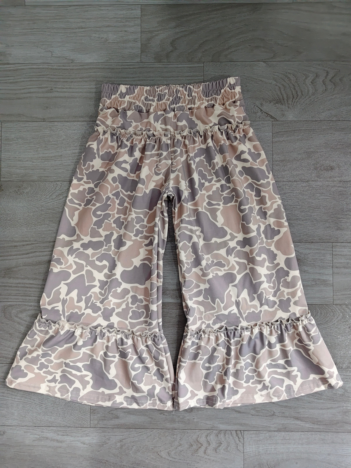 Baby Girls Grey Brown Camo Yoga Active Flare Pants