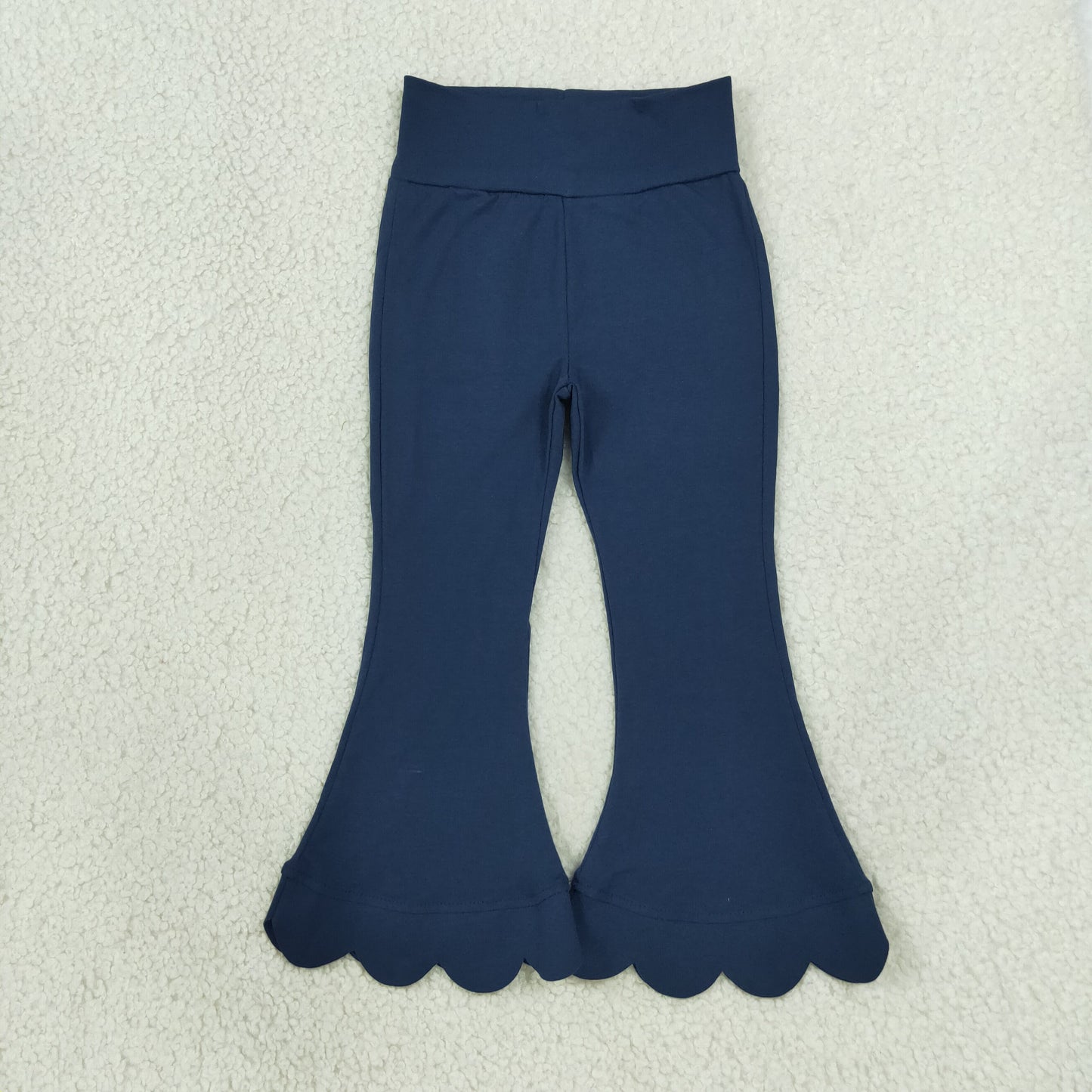 Baby Girls Navy Scallop Bell Bottom Pants