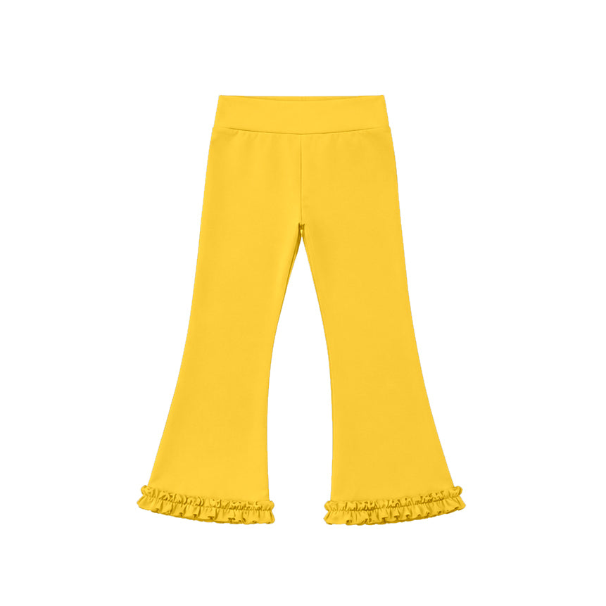 Preorder moq 5 Baby Girls Yellow Yoga Active Flare Pants Bottom
