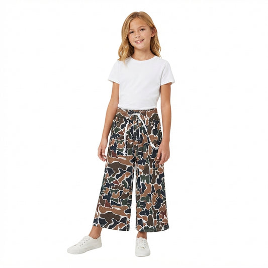 Baby Girls Dark Brown Camo Yoga Active Pockets Flare Pants Bottom
