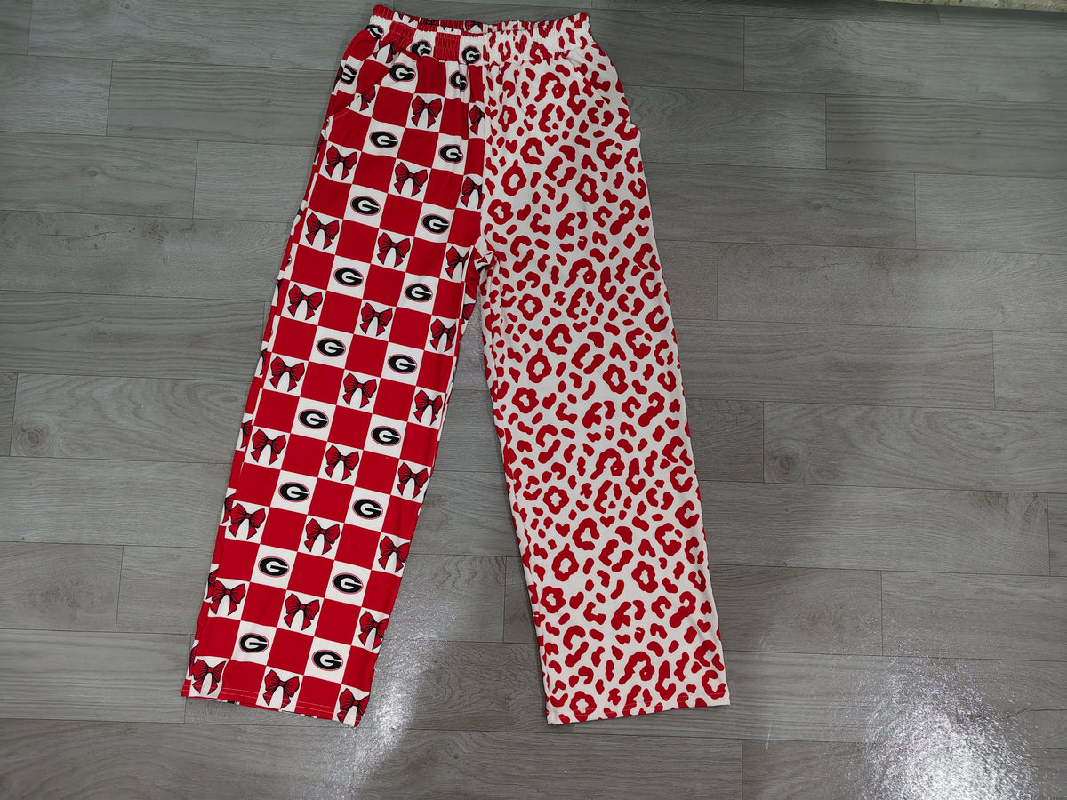 Adult Women Bows Georgia Leopard Team Pockets Pants Bottom Preorder