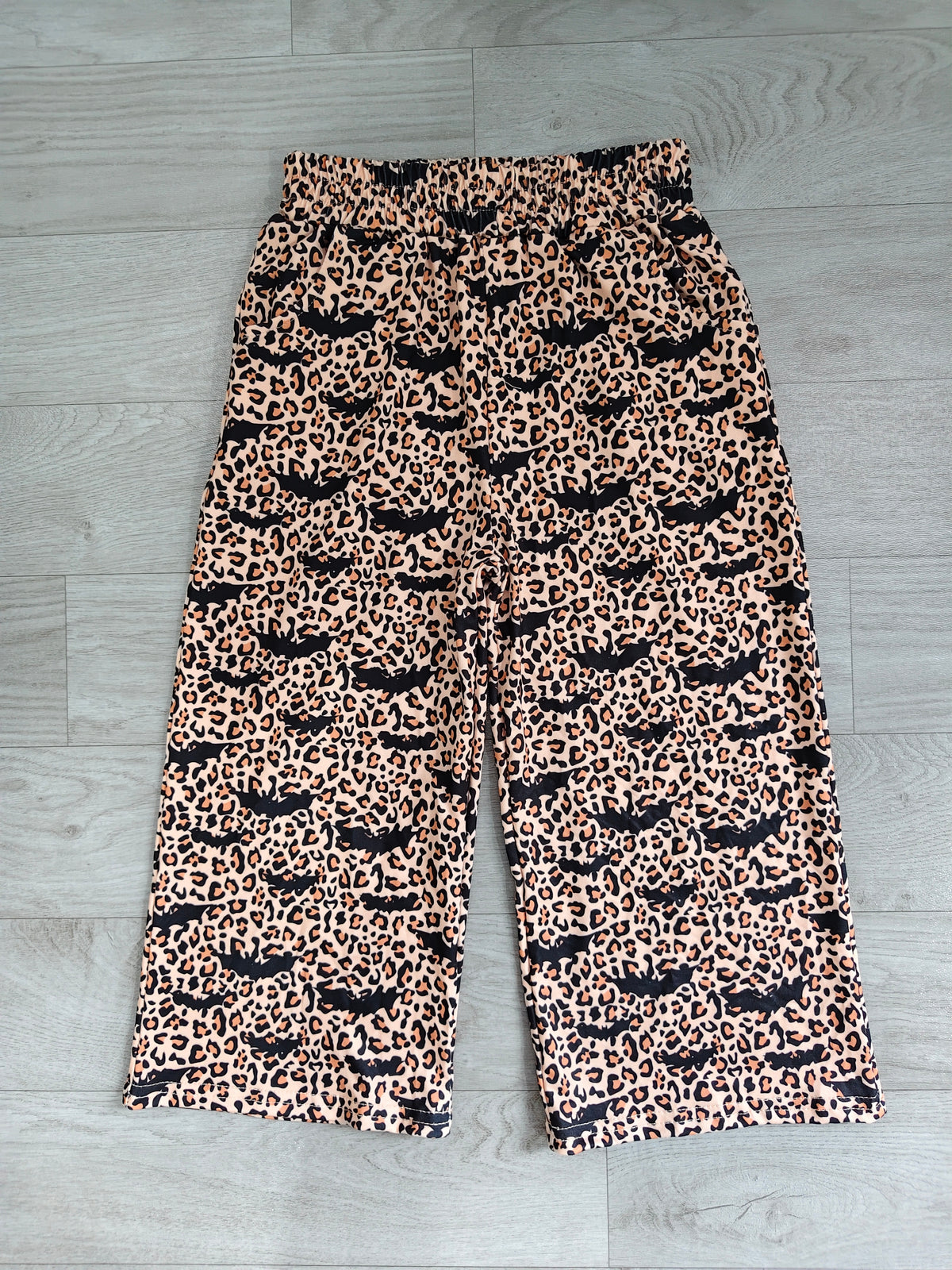 Baby Girls Bats Leopard Halloween Pockets Flare Pants Bottom