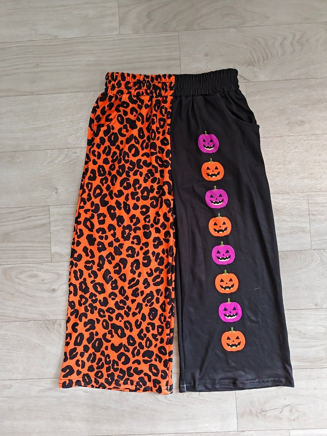 Baby Girls Ghost Pumpkins Leopard Halloween Pockets Flare Pants Bottom