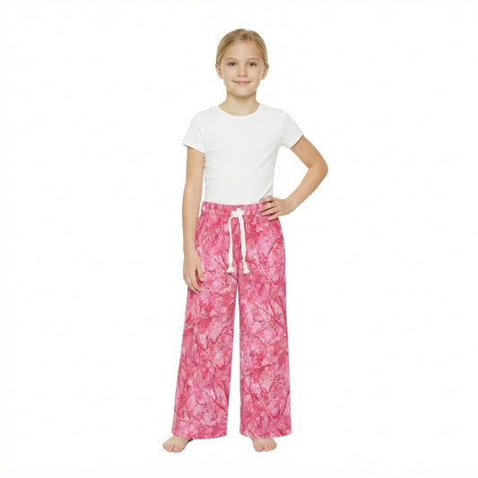 Baby Girls Pink Leaves Camo Flare Pants Bottom