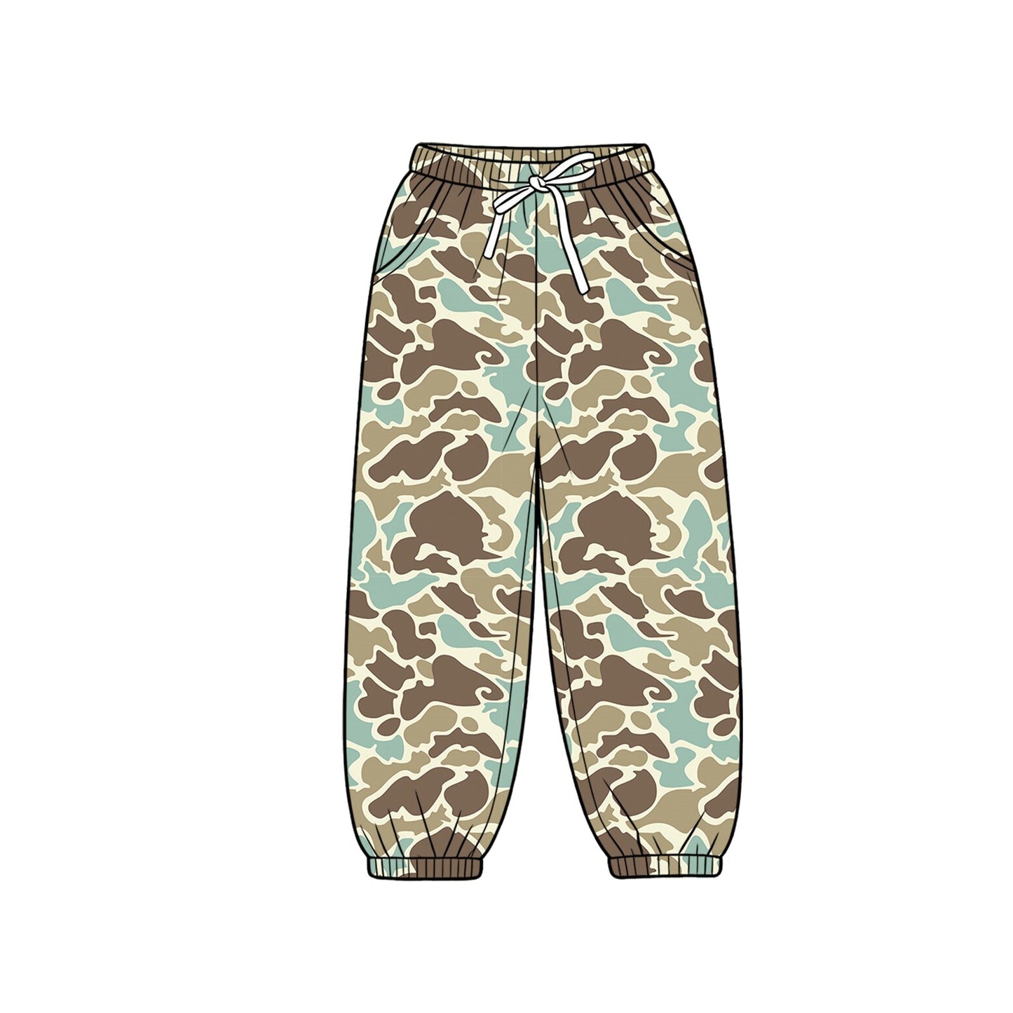 Preorder moq 5 Baby Boys Khaki Camo Pockets Jogger Bottom