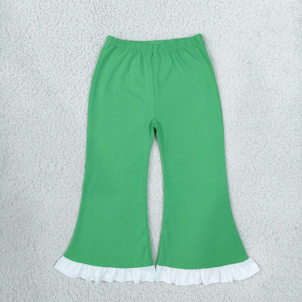Baby Girls Green White Ruffle Flare Pants Bottom