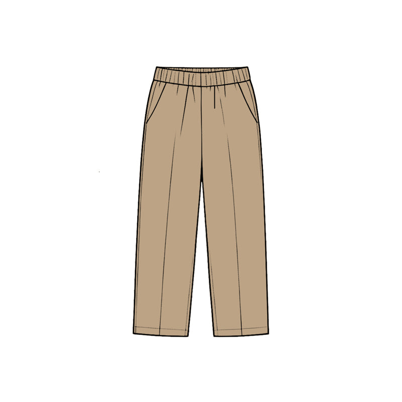 Preorder moq 5 Baby Boys Khaki Pockets Straight Pants Bottom