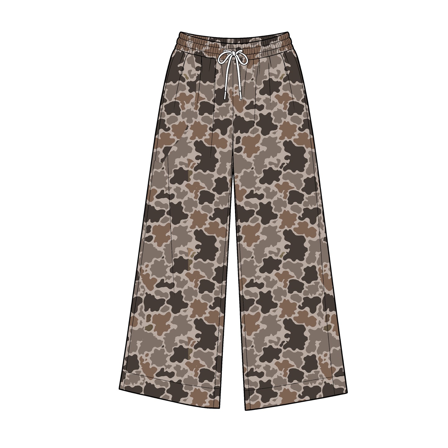 Adult Women Brown Camo Yoga Active Flare Pants Bottom Preorder