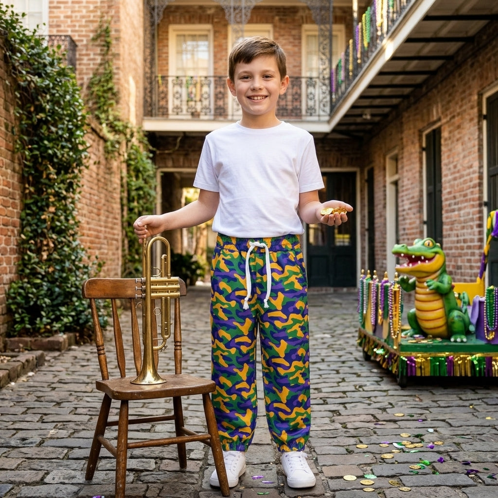 Baby Boys Mardigras Camo Pockets Jogger Pants Bottom