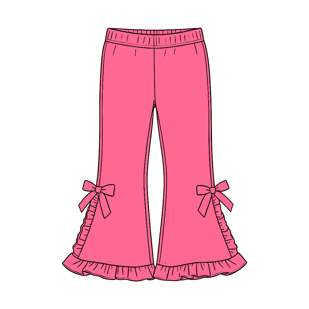 Baby Girls Hot Pink Ruffle Flare Pants Bottom Preorder