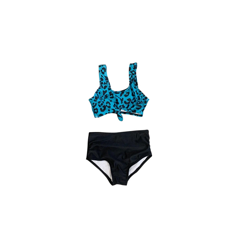 Baby Girls Summer Green Leopard Top Bottoms 2pcs Swimsuits Preorder