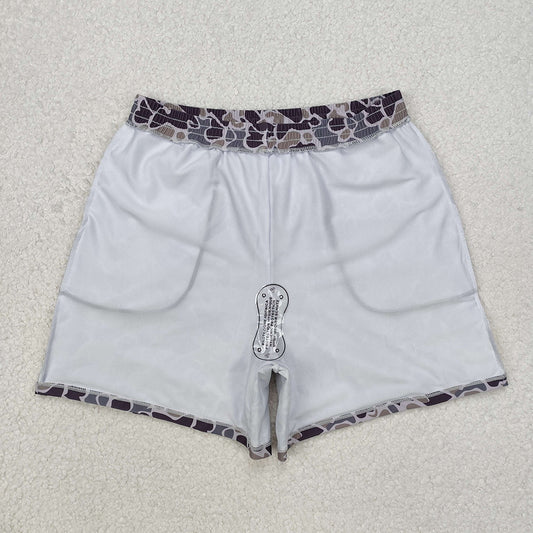 Adult Man Grey Camo Bottom Trunk Shorts Swimwear
