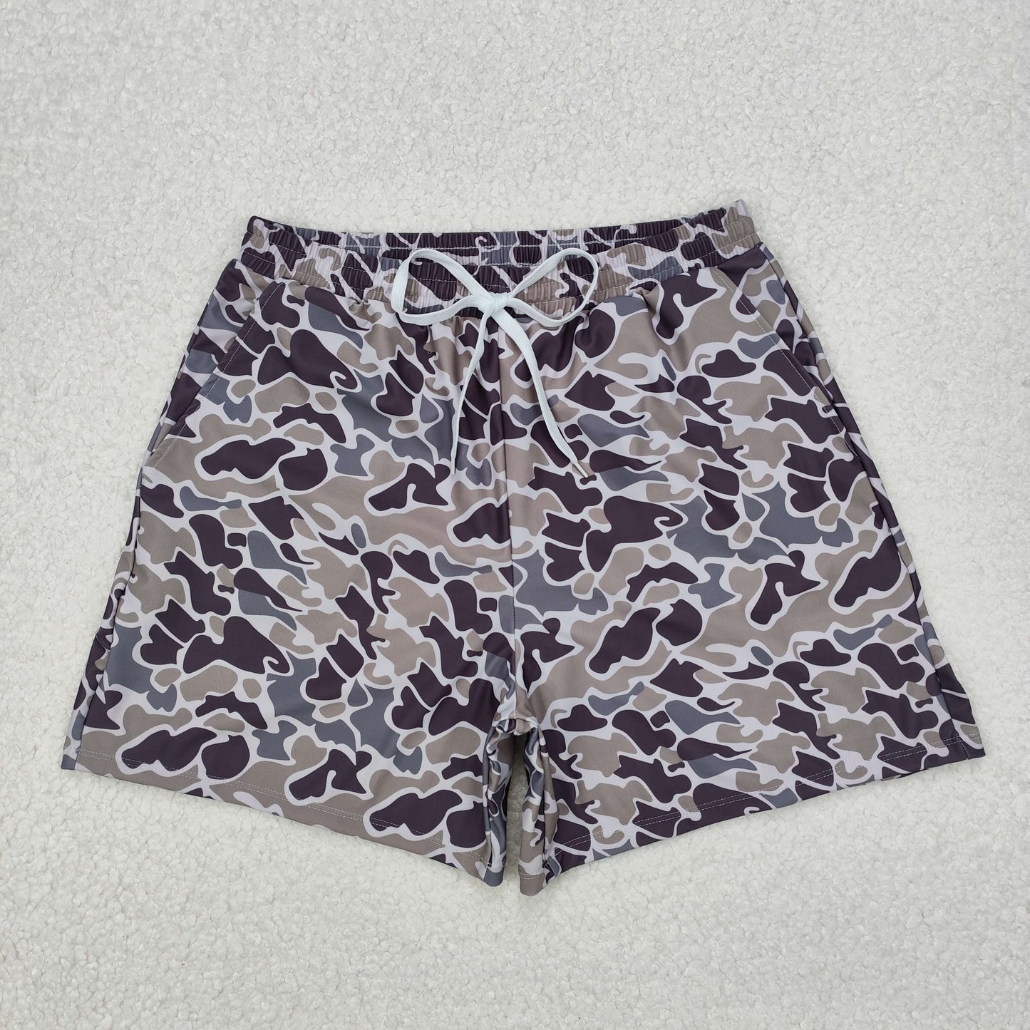 USA Shop Adult Man Grey Camo Bottom Trunk Shorts Swimwear