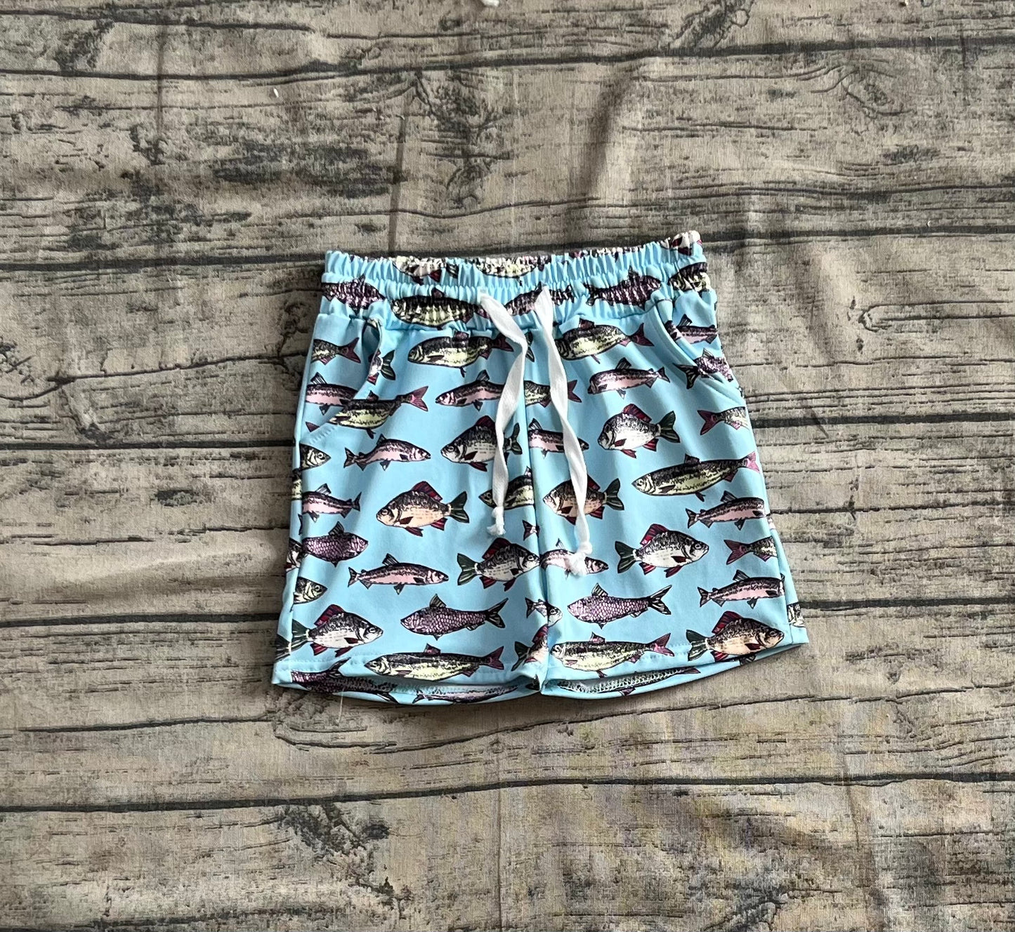 Baby Boys Hot Blue Fishes Swimming Trunks Summer Shorts