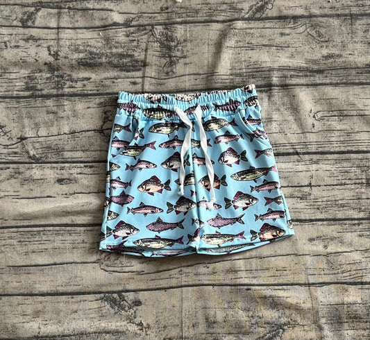 Baby Boys Hot Blue Fishes Swimming Trunks Summer Shorts