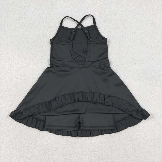 Baby Girls Black Knit Knee Length Active Wear Dresses